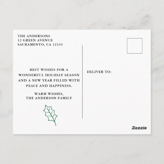 Moderne Prettige feestdagen kerstmis met fotocolla Briefkaart (Achterkant)