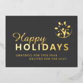 Moderne prettige feestdagen met logo bedrijf goud (Voorkant)