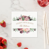 moderne prettige feestdagen monogram roze en roze servet (Insitu)