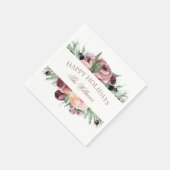 moderne prettige feestdagen monogram roze en roze servet (Hoek)