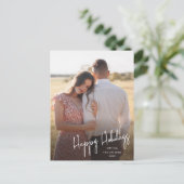 Moderne Prettige Feestdagen Script Eenvoudige Foto (Staand voorkant)