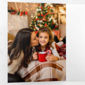 Moderne Prettige feestdagen-scriptfoto Drieluik Kaart (Binnenzijde eerst)