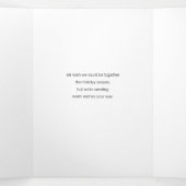 Moderne Prettige feestdagen-scriptfoto Drieluik Kaart (Binnenkant midden)