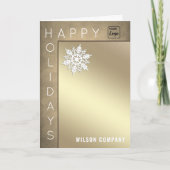 Moderne prettige feestdagen Snowflake Corporate Ho (Voorkant)