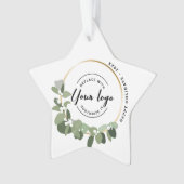 Moderne Prettige feestdagen uw Logo Ornament (voorkant)