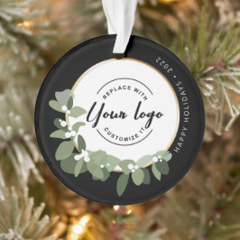 Moderne Prettige feestdagen uw Logo Ornament