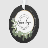 Moderne Prettige feestdagen uw Logo Ornament (voorkant)