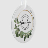 Moderne Prettige feestdagen uw Logo Ornament (voorkant)