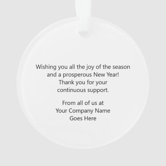 Moderne Prettige feestdagen uw Logo Ornament (achterkant)