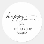 Moderne Prettige feestdagen vakantiecadeau Ronde Sticker (Voorkant)