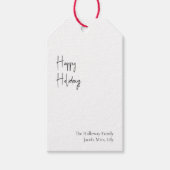 Moderne Prettige feestdagen van het Manuscript Geg Cadeaulabel (Voorkant)