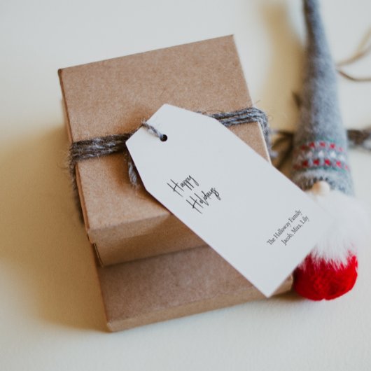 Moderne Prettige feestdagen van het Manuscript Geg Cadeaulabel