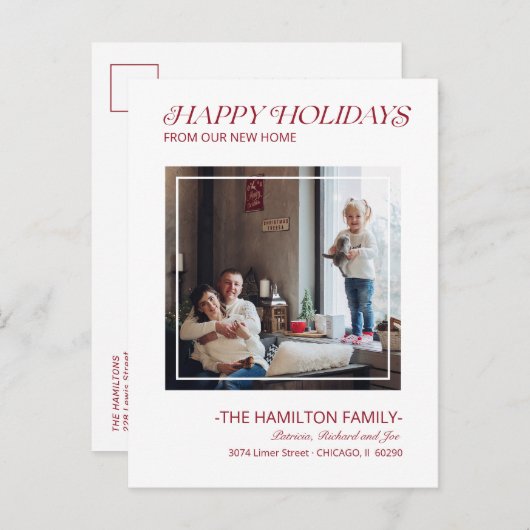 Moderne prettige feestdagen verhuizing aankondigin (Voorkant / Achterkant)