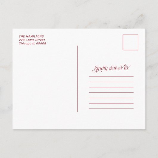 Moderne prettige feestdagen verhuizing aankondigin (Achterkant)