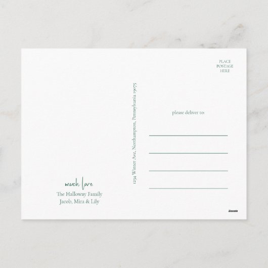 Moderne Prettige feestdagen Verticale foto van gro (Achterkant)