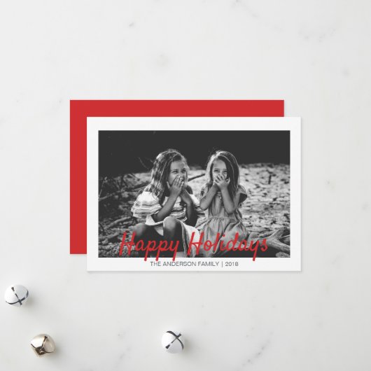 Moderne Prettige feestdagen voor Kerstmis Feestdagenkaart (Voorkant / Achterkant in situ)