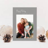 Moderne Prettige feestdagen zilver - Verticale enk Feestdagenkaart