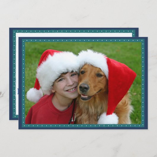 Moderne prettige kerst en gelukkig nieuwjaar feestdagenkaart (Voorkant / Achterkant)