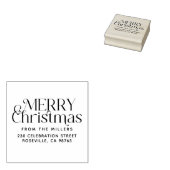 Moderne prettige kerst van het adres van de gezins rubberstempel (Gestempeld)