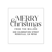 Moderne prettige kerst van het adres van de gezins rubberstempel (Afrduk)