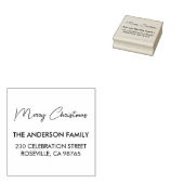Moderne prettige kerst van het adres van de gezins rubberstempel (Gestempeld)