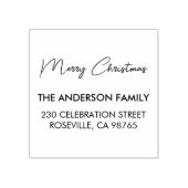 Moderne prettige kerst van het adres van de gezins rubberstempel (Afrduk)