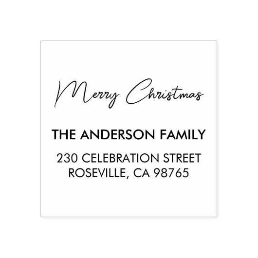Moderne prettige kerst van het adres van de gezins rubberstempel (Afrduk)