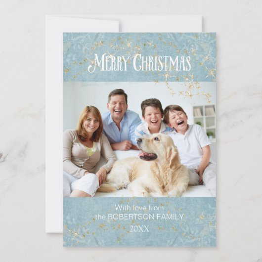 Moderne prettige kerstboomfamilie (Achterkant)