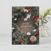 Moderne prettige kerstdeur, grote onderneming feestdagenkaart (Staand voorkant)