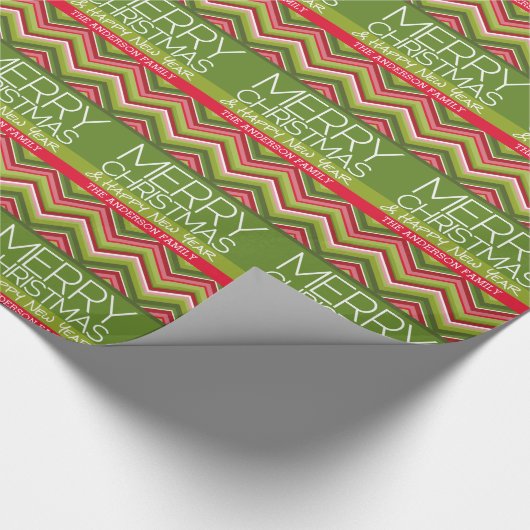 Moderne prettige kerstfeestelijke nieuwjaarsjavron cadeaupapier (Hoek)