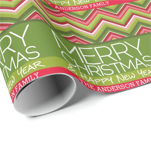 Moderne prettige kerstfeestelijke nieuwjaarsjavron cadeaupapier (Rol Hoek)