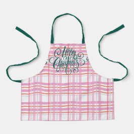 Moderne prettige kerstfeestroze witte pap schort