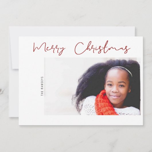 Moderne prettige kerstfoto Vrede en liefde (Voorkant)