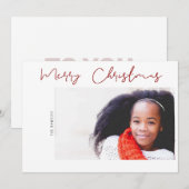 Moderne prettige kerstfoto Vrede en liefde (Voorkant / Achterkant)