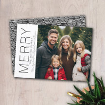 Moderne prettige kerstfoto zwart-wit - minimaal