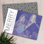 Moderne prettige kerstfoto zwart-wit - minimaal feestdagenkaart