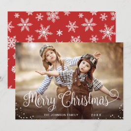 Moderne prettige kerstfotografie feestdagenkaart