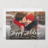 Moderne prettige kerstfotografie feestdagenkaart (Voorkant)