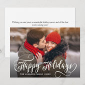 Moderne prettige kerstfotografie feestdagenkaart (Voorkant / Achterkant)