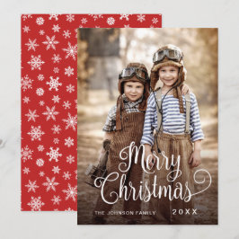 Moderne prettige kerstfotografie feestdagenkaart