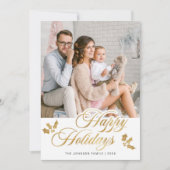 Moderne prettige kerstfotografie feestdagenkaart (Voorkant)