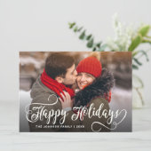 Moderne prettige kerstfotografie feestdagenkaart (Staand voorkant)