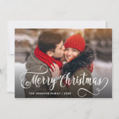 Moderne prettige kerstfotografie feestdagenkaart (Voorkant)