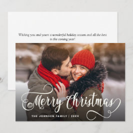 Moderne prettige kerstfotografie feestdagenkaart