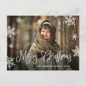 Moderne prettige kerstfotografie feestdagenkaart (Voorkant)