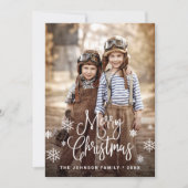 Moderne prettige kerstfotografie feestdagenkaart (Voorkant)