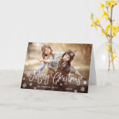 Moderne prettige kerstfotografie kaart (Gele Bloem)