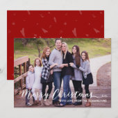 Moderne prettige kerstgeblindeerd in eenvoudige vo feestdagenkaart (Voorkant / Achterkant)