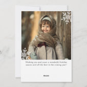 Moderne prettige kerstmis 2-fotografie feestdagenkaart (Achterkant)