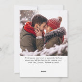 Moderne prettige kerstmis 2-fotografie feestdagenkaart (Achterkant)